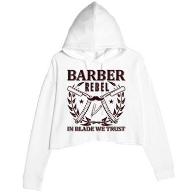 Barber Rebel In Blade We Trust Crop Fleece Hoodie