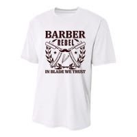 Barber Rebel In Blade We Trust Youth Performance Sprint T-Shirt