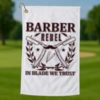 Barber Rebel In Blade We Trust Golf Towel