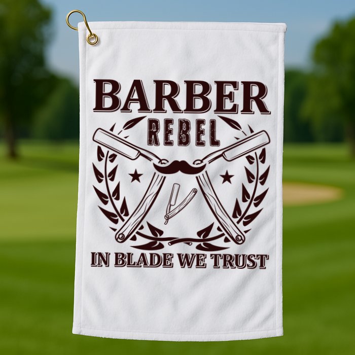 Barber Rebel In Blade We Trust Golf Towel
