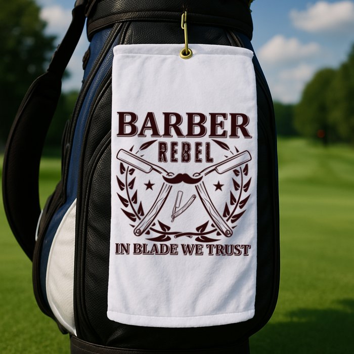 Barber Rebel In Blade We Trust Golf Towel