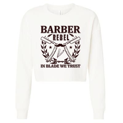 Barber Rebel In Blade We Trust Cropped Pullover Crew