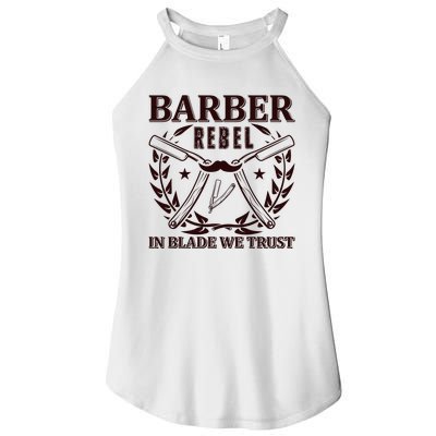 Barber Rebel In Blade We Trust Women's Perfect Tri Rocker Tank