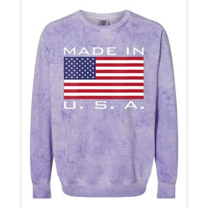 BORN & RAISED IN USA FLAG AMERICAN MADE BRED AMERICA Colorblast Crewneck Sweatshirt