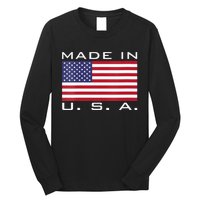 BORN & RAISED IN USA FLAG AMERICAN MADE BRED AMERICA Long Sleeve Shirt