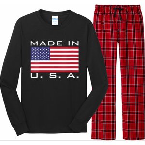 BORN & RAISED IN USA FLAG AMERICAN MADE BRED AMERICA Long Sleeve Pajama Set