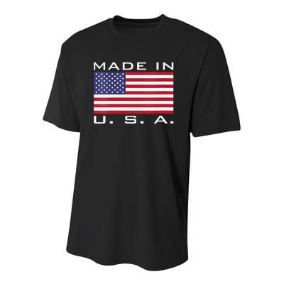 BORN & RAISED IN USA FLAG AMERICAN MADE BRED AMERICA Youth Performance Sprint T-Shirt