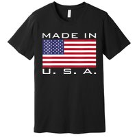 BORN & RAISED IN USA FLAG AMERICAN MADE BRED AMERICA Premium T-Shirt