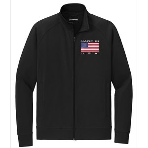 BORN & RAISED IN USA FLAG AMERICAN MADE BRED AMERICA Stretch Full-Zip Cadet Jacket