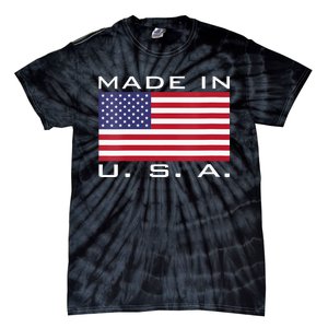 BORN & RAISED IN USA FLAG AMERICAN MADE BRED AMERICA Tie-Dye T-Shirt