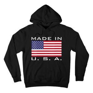 BORN & RAISED IN USA FLAG AMERICAN MADE BRED AMERICA Tall Hoodie