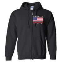 BORN & RAISED IN USA FLAG AMERICAN MADE BRED AMERICA Full Zip Hoodie