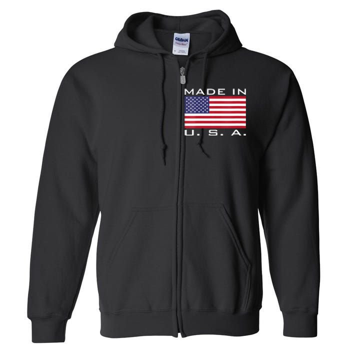 BORN & RAISED IN USA FLAG AMERICAN MADE BRED AMERICA Full Zip Hoodie