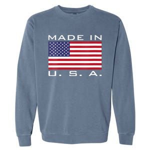 BORN & RAISED IN USA FLAG AMERICAN MADE BRED AMERICA Garment-Dyed Sweatshirt