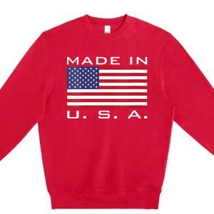 BORN & RAISED IN USA FLAG AMERICAN MADE BRED AMERICA Premium Crewneck Sweatshirt