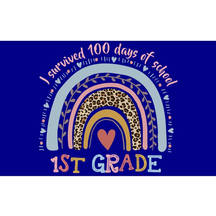 Boho Rainbow I Survived 100 Days Of 1st Grade School Student Funny Gift Bumper Sticker