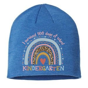 Boho Rainbow I Survived 100 Days Of Kindergarten Student Gift Sustainable Beanie