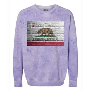 Brick California Republic Bear Flag Colorblast Crewneck Sweatshirt