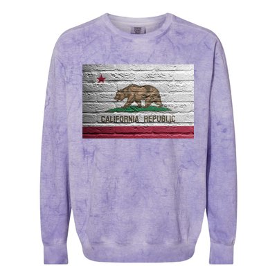 Brick California Republic Bear Flag Colorblast Crewneck Sweatshirt