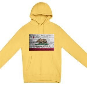 Brick California Republic Bear Flag Premium Pullover Hoodie