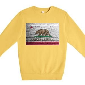 Brick California Republic Bear Flag Premium Crewneck Sweatshirt