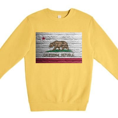 Brick California Republic Bear Flag Premium Crewneck Sweatshirt