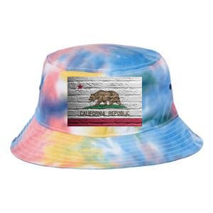 Brick California Republic Bear Flag Tie Dye Newport Bucket Hat