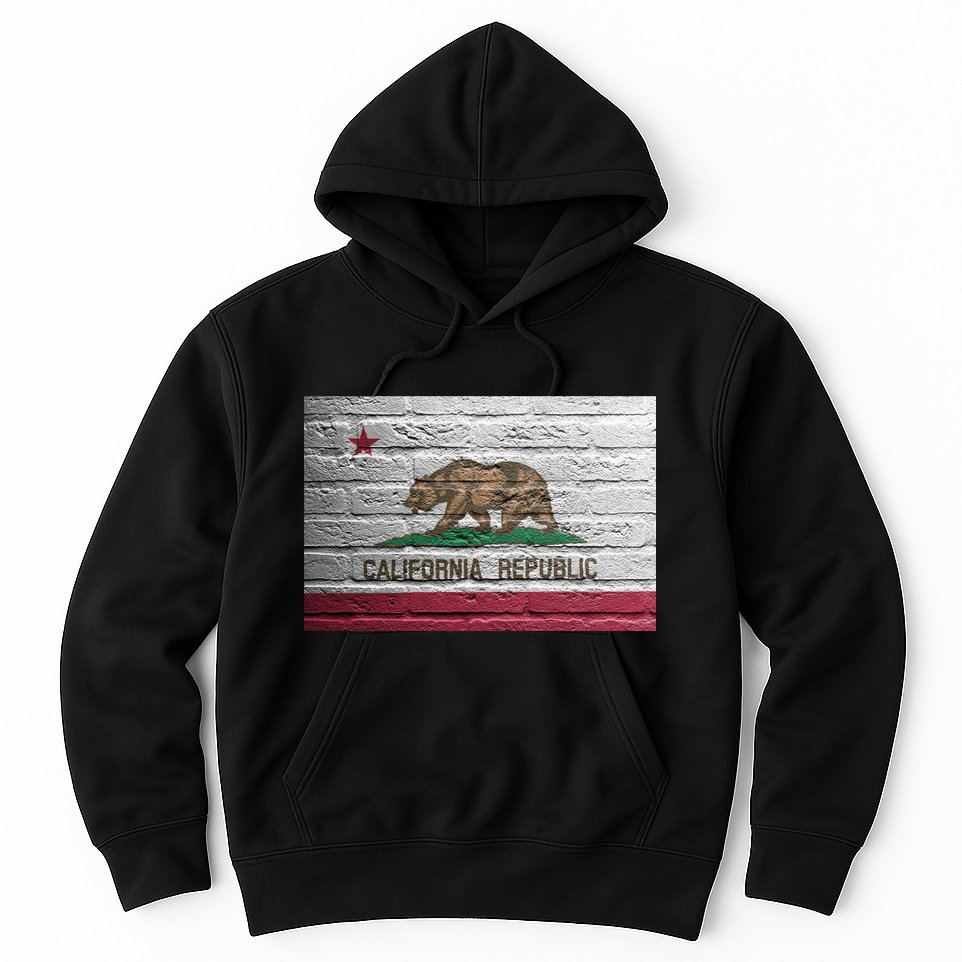Brick California Republic Bear Flag Hoodie