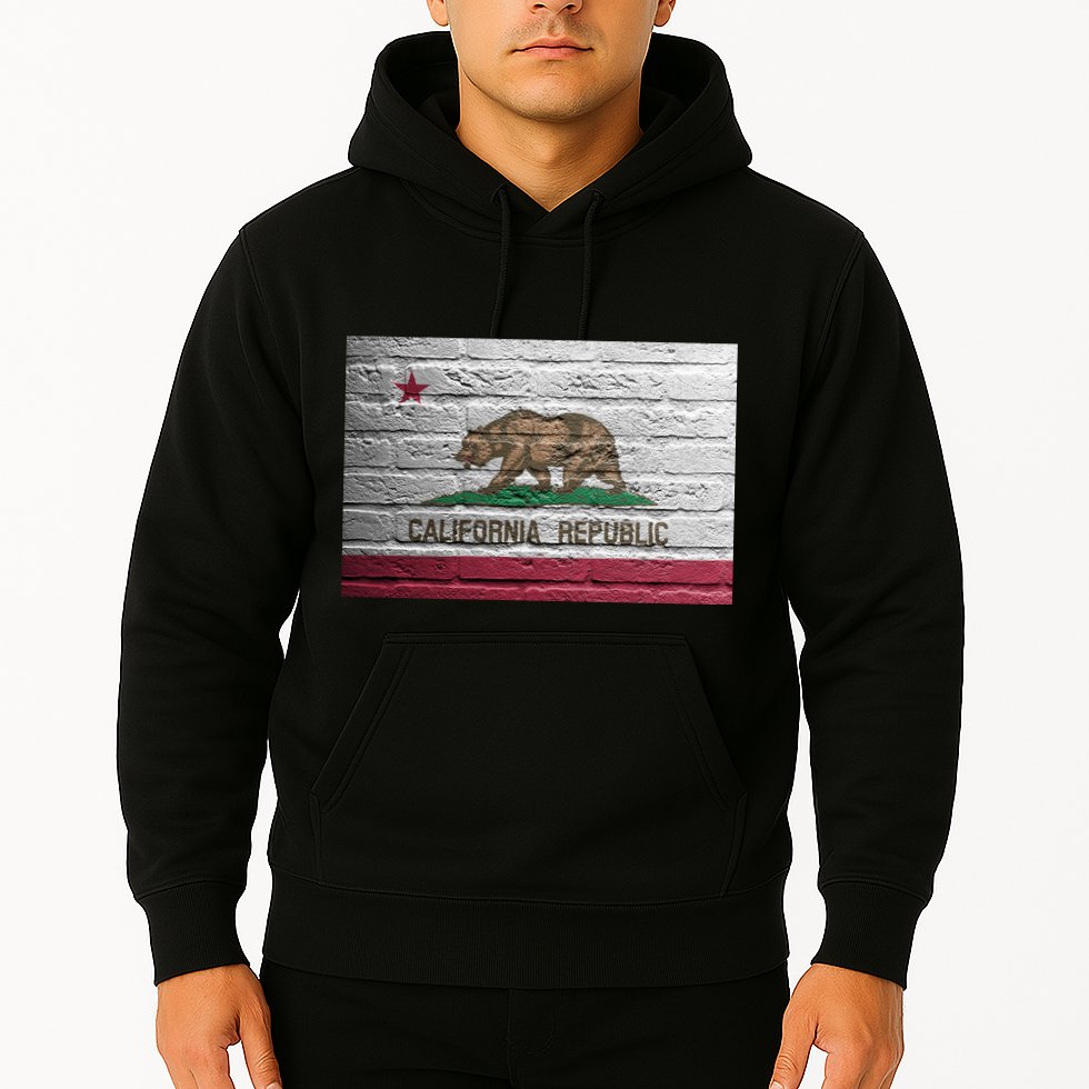 Brick California Republic Bear Flag Hoodie