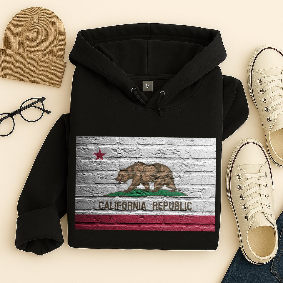 Brick California Republic Bear Flag Hoodie
