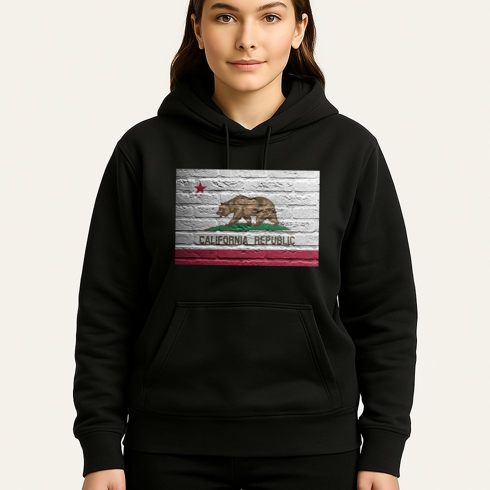 Brick California Republic Bear Flag Hoodie