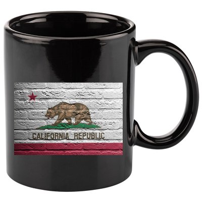 Brick California Republic Bear Flag 11oz C Handle Ceramic Mug