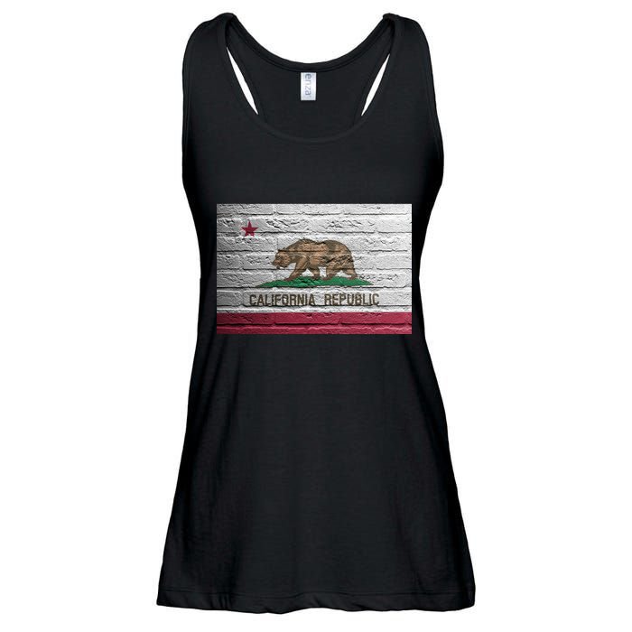 Brick California Republic Bear Flag Ladies Essential Flowy Tank