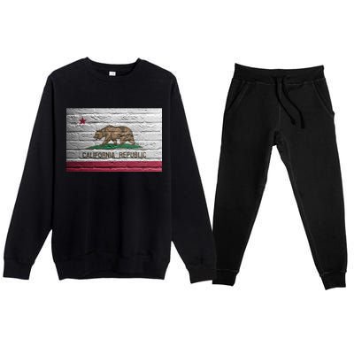 Brick California Republic Bear Flag Premium Crewneck Sweatsuit Set