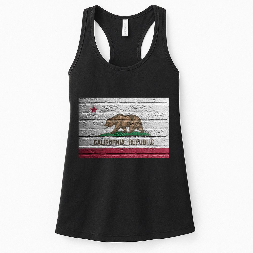 Brick California Republic Bear Flag Womens Tank Top