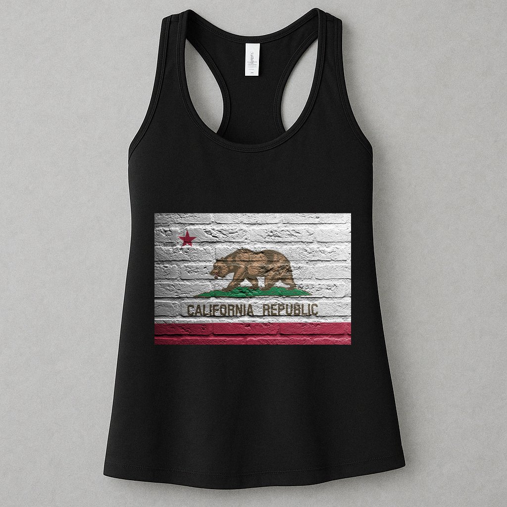 Brick California Republic Bear Flag Womens Tank Top