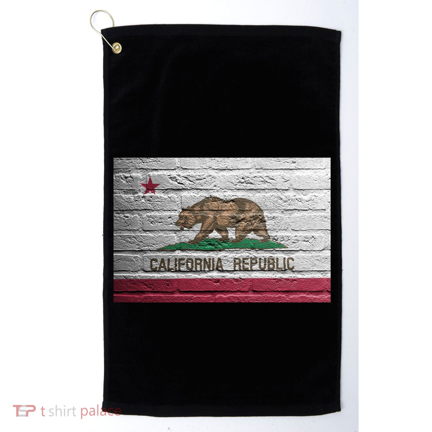 Brick California Republic Bear Flag Golf Towel