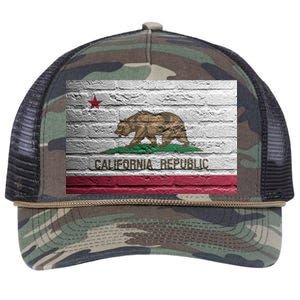 Brick California Republic Bear Flag Retro Rope Trucker Hat Cap