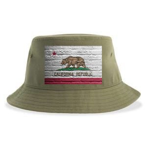 Brick California Republic Bear Flag Sustainable Bucket Hat