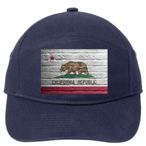 Brick California Republic Bear Flag 7-Panel Snapback Hat