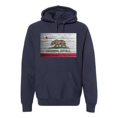 Brick California Republic Bear Flag Premium Hoodie