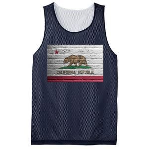 Brick California Republic Bear Flag Mesh Reversible Basketball Jersey Tank