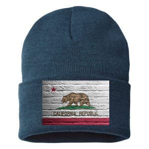 Brick California Republic Bear Flag Sustainable Knit Beanie