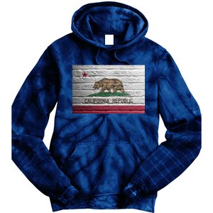 Brick California Republic Bear Flag Tie Dye Hoodie