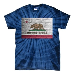 Brick California Republic Bear Flag Tie-Dye T-Shirt