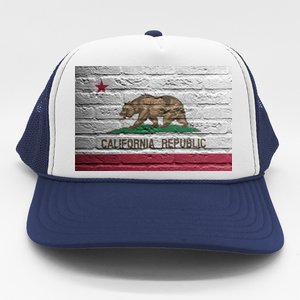 Brick California Republic Bear Flag Trucker Hat