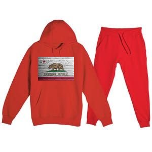 Brick California Republic Bear Flag Premium Hooded Sweatsuit Set