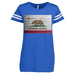 Brick California Republic Bear Flag Enza Ladies Jersey Football T-Shirt