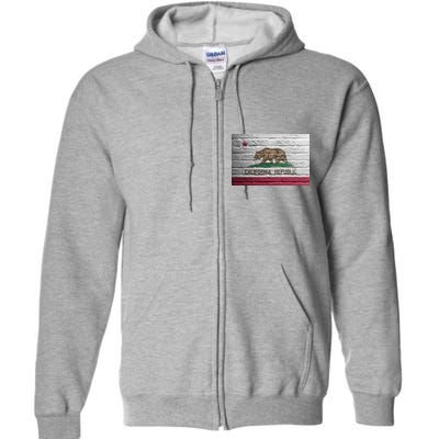 Brick California Republic Bear Flag Full Zip Hoodie