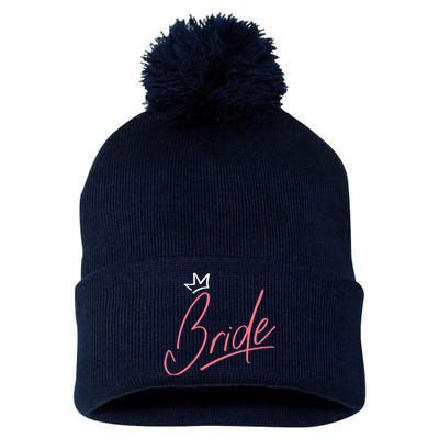 Bride Crown Pom Pom 12in Knit Beanie